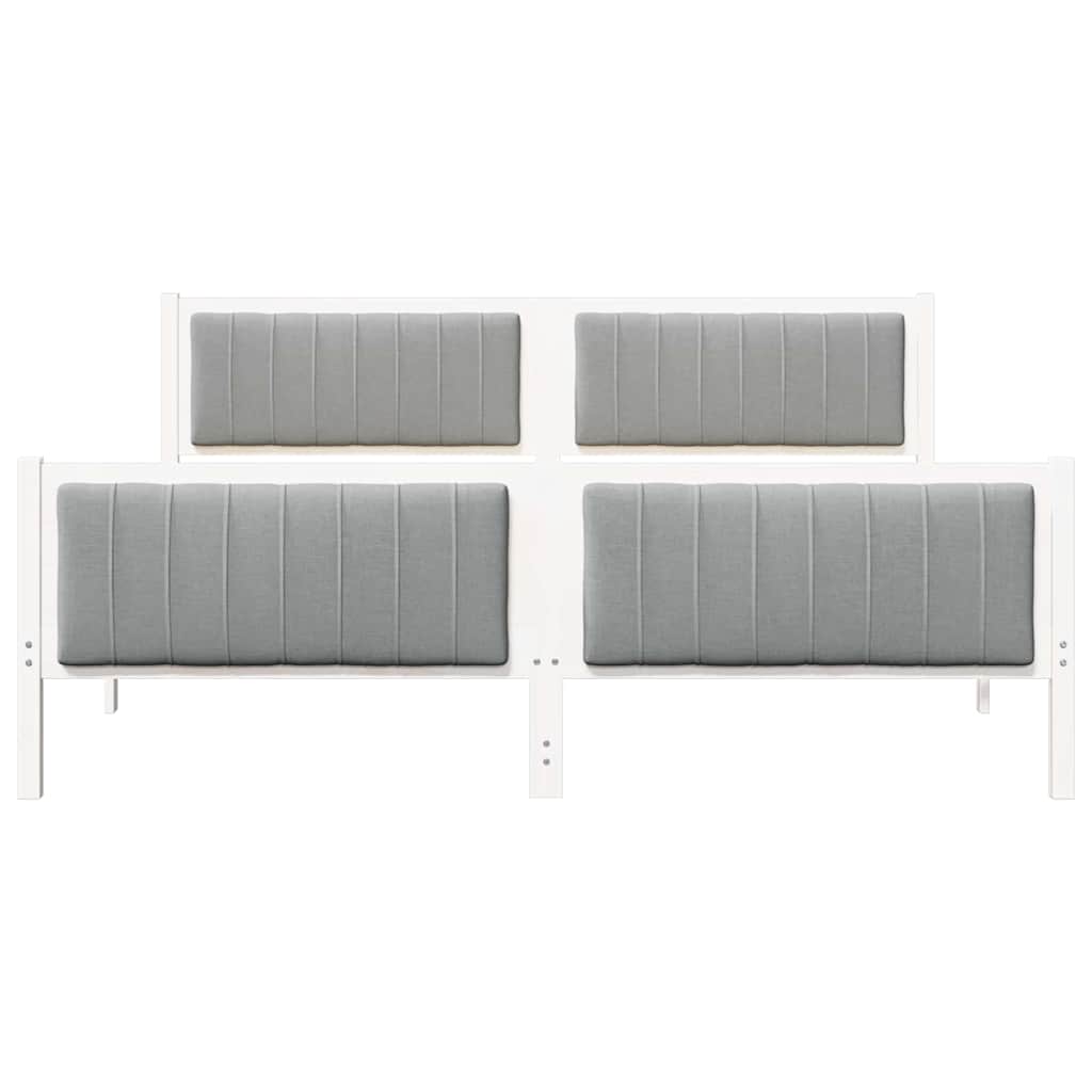 vidaXL Bed frame White and light grey 180 x 200 cm Solid pine wood 5
