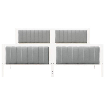 vidaXL Bed frame White and light grey 180 x 200 cm Solid pine wood 5