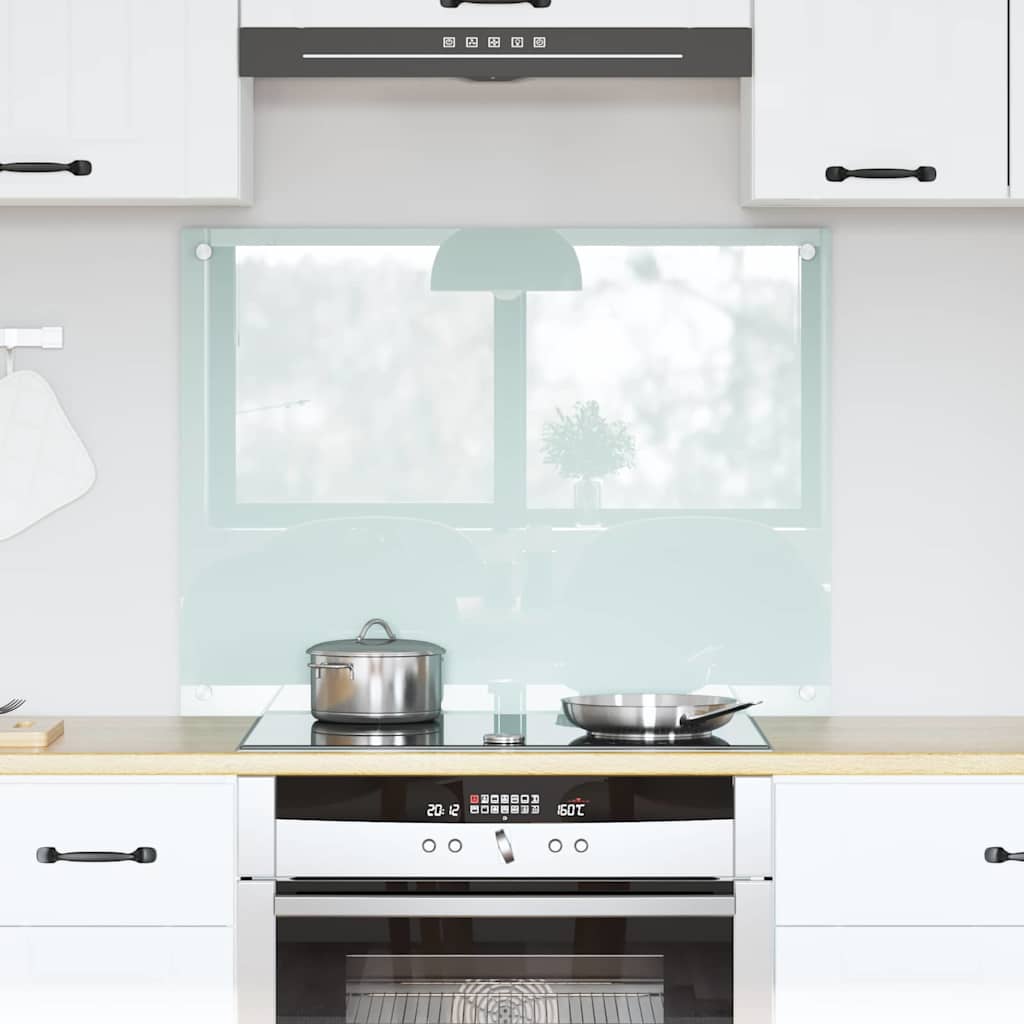 Kitchen Backsplash 70 x 40 cm Tempered Glass Milk 80 cm 60 cm