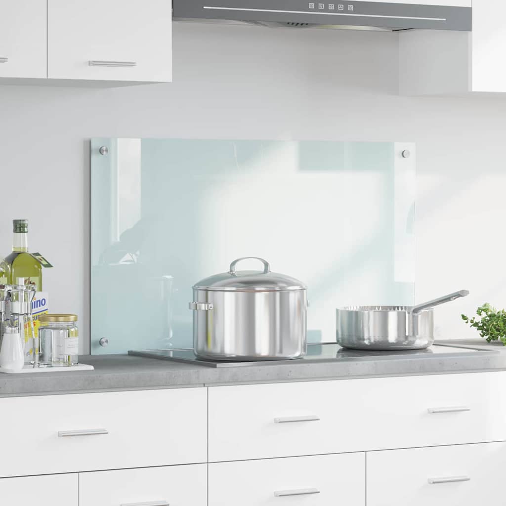 Kitchen Backsplash 70 x 40 cm Tempered Glass Milk 90 cm 50 cm