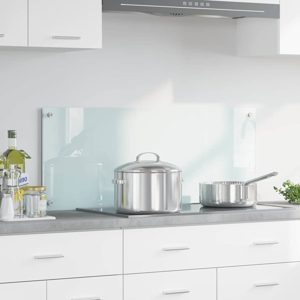 Kitchen Backsplash 70 x 40 cm Tempered Glass Milk 100 cm 40 cm