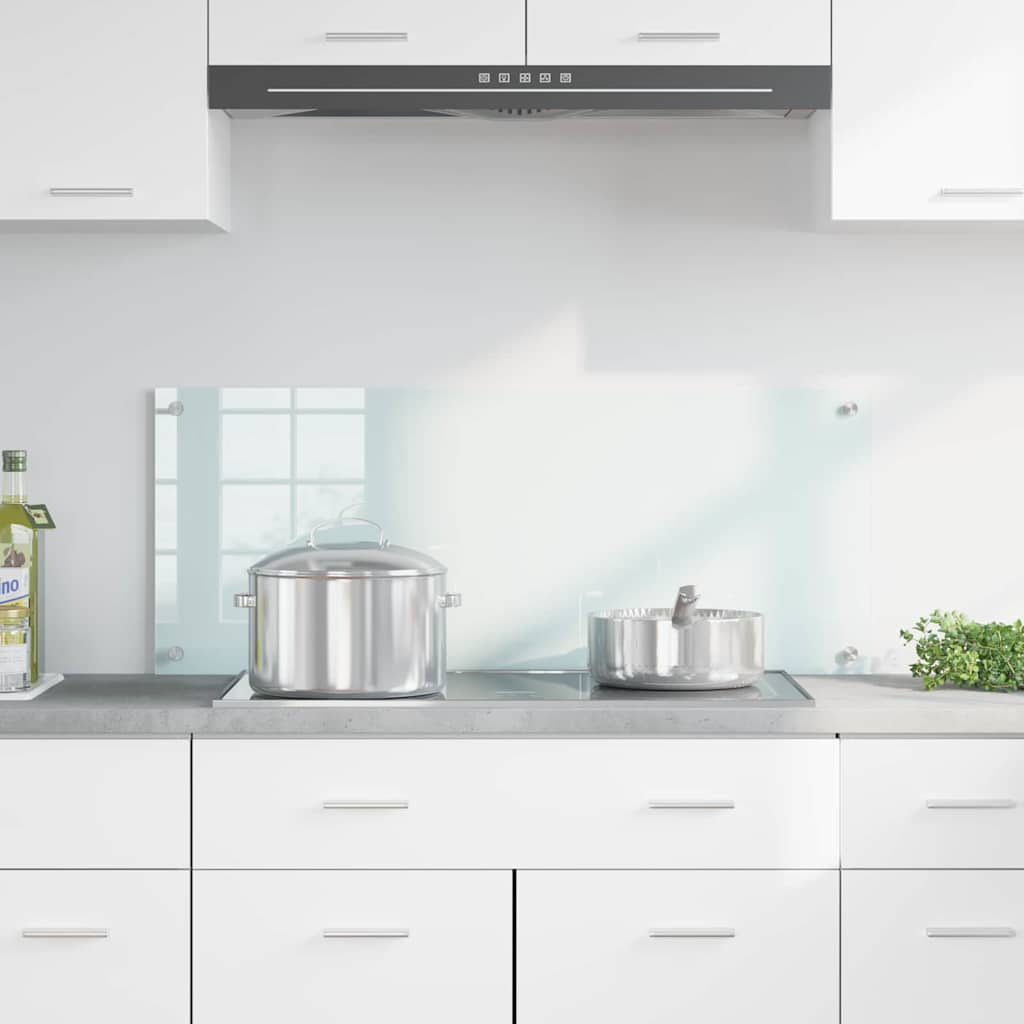 Kitchen Backsplash 70 x 40 cm Tempered Glass Milk 100 cm 40 cm