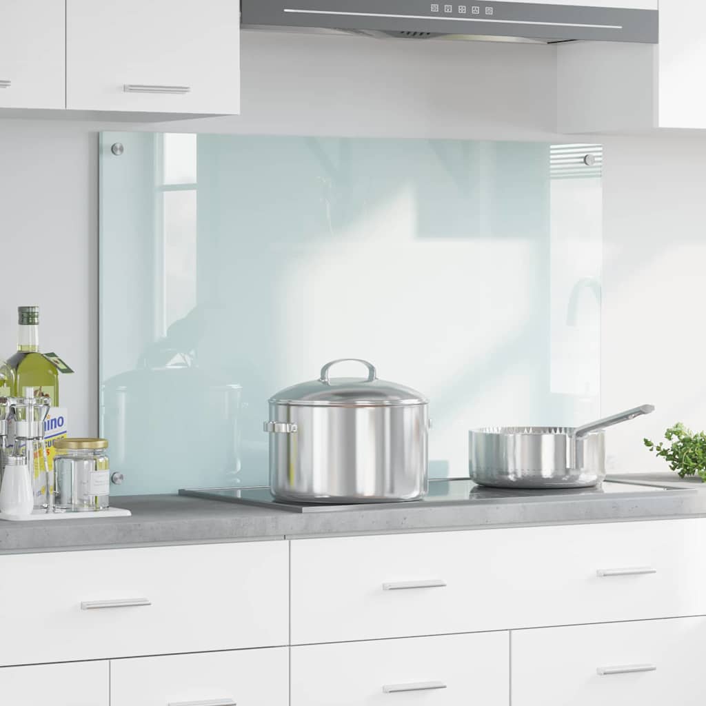 Kitchen Backsplash 70 x 40 cm Tempered Glass Milk 100 cm 60 cm