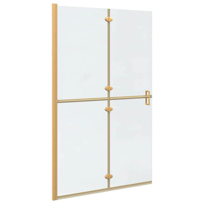 vidaXL Walk-In Shower Wall Folding Gold 120 x 6.5 x 190 cm 2