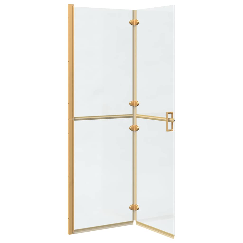 vidaXL Walk-In Shower Wall Folding Gold 120 x 6.5 x 190 cm 4