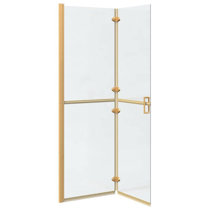 vidaXL Walk-In Shower Wall Folding Gold 120 x 6.5 x 190 cm 4