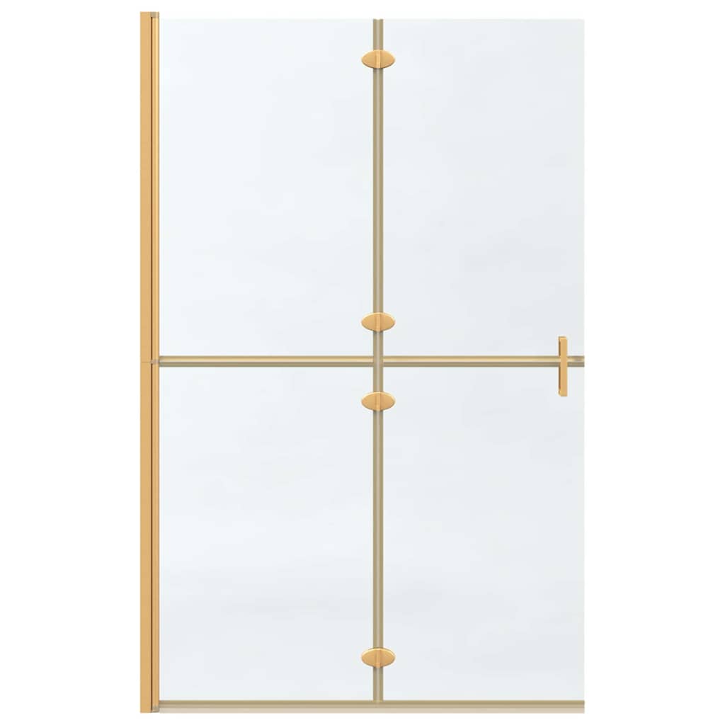 vidaXL Walk-In Shower Wall Folding Gold 120 x 6.5 x 190 cm 5