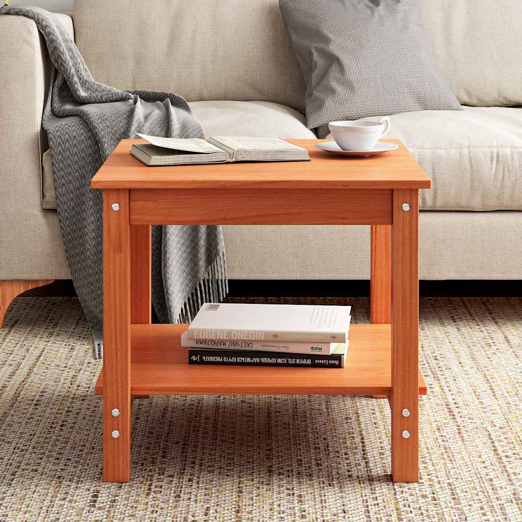 Coffee Table Solid Wood Pine Wax brown 50 cm 50 cm