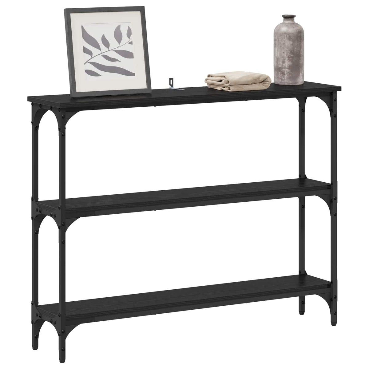 Console Table 75x22,5x75 cm Engineered Wood Black oak 100 cm