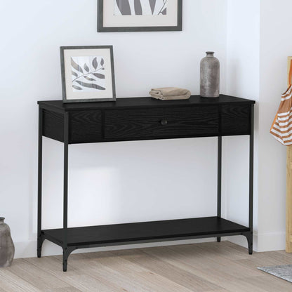 Console Table 75x34,5x75 cm Engineered Wood Black oak 100 cm