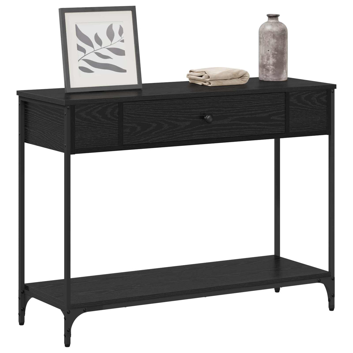 Console Table 75x34,5x75 cm Engineered Wood Black oak 100 cm