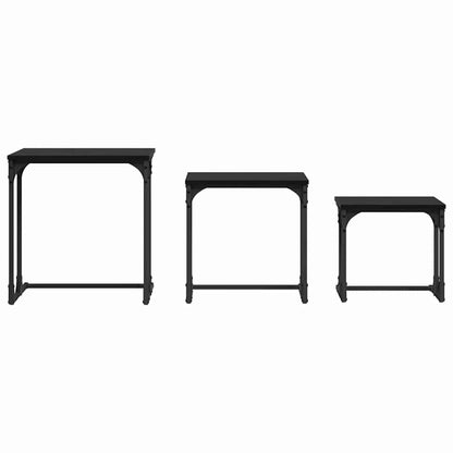 Nesting Coffee Tables 3 pcs Engineered Wood Black oak