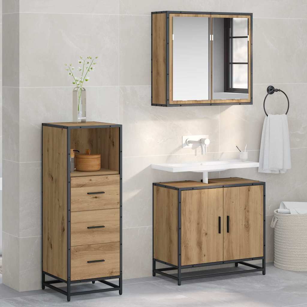 Bathroom Cabinet 35x37,5x100 cm Engineered Wood Artisan oak