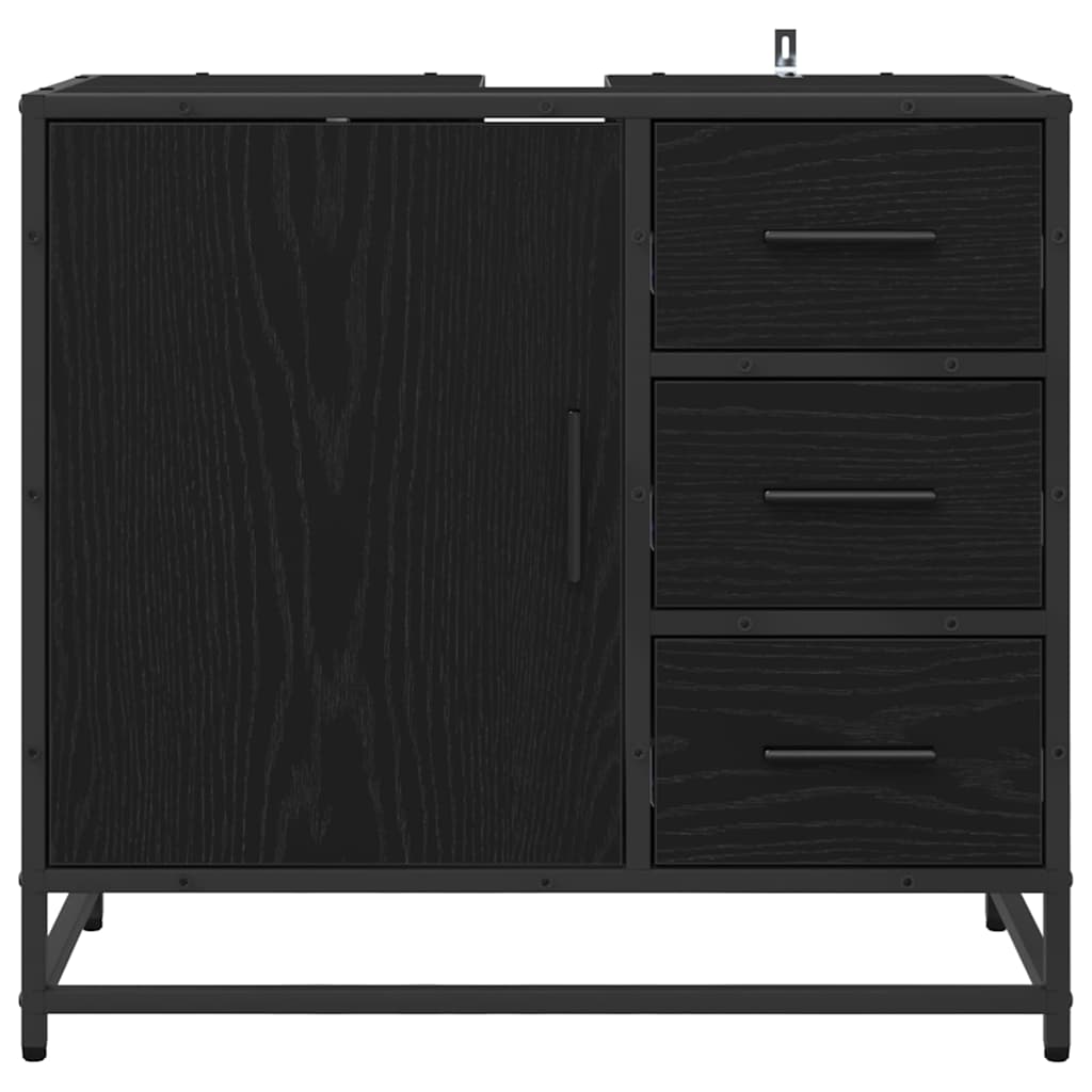 Bathroom Cabinet 65 x 33 x 60 cm Engineered Wood Black oak