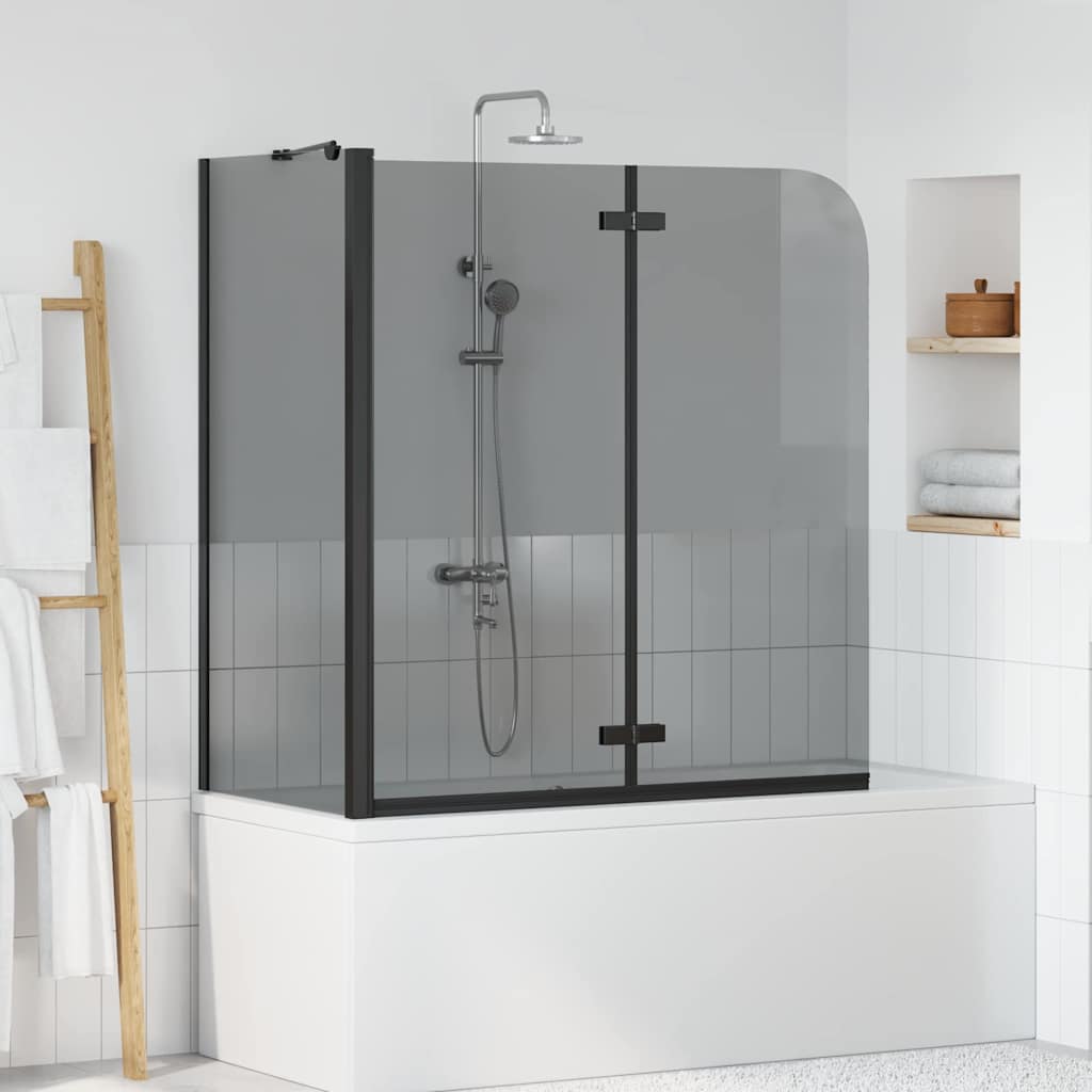 Bath Shower Screen 120 x 68 x 130 cm Black Dark transparent