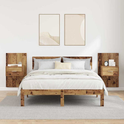 Wall-mounted Bedside Cabinets Old wood