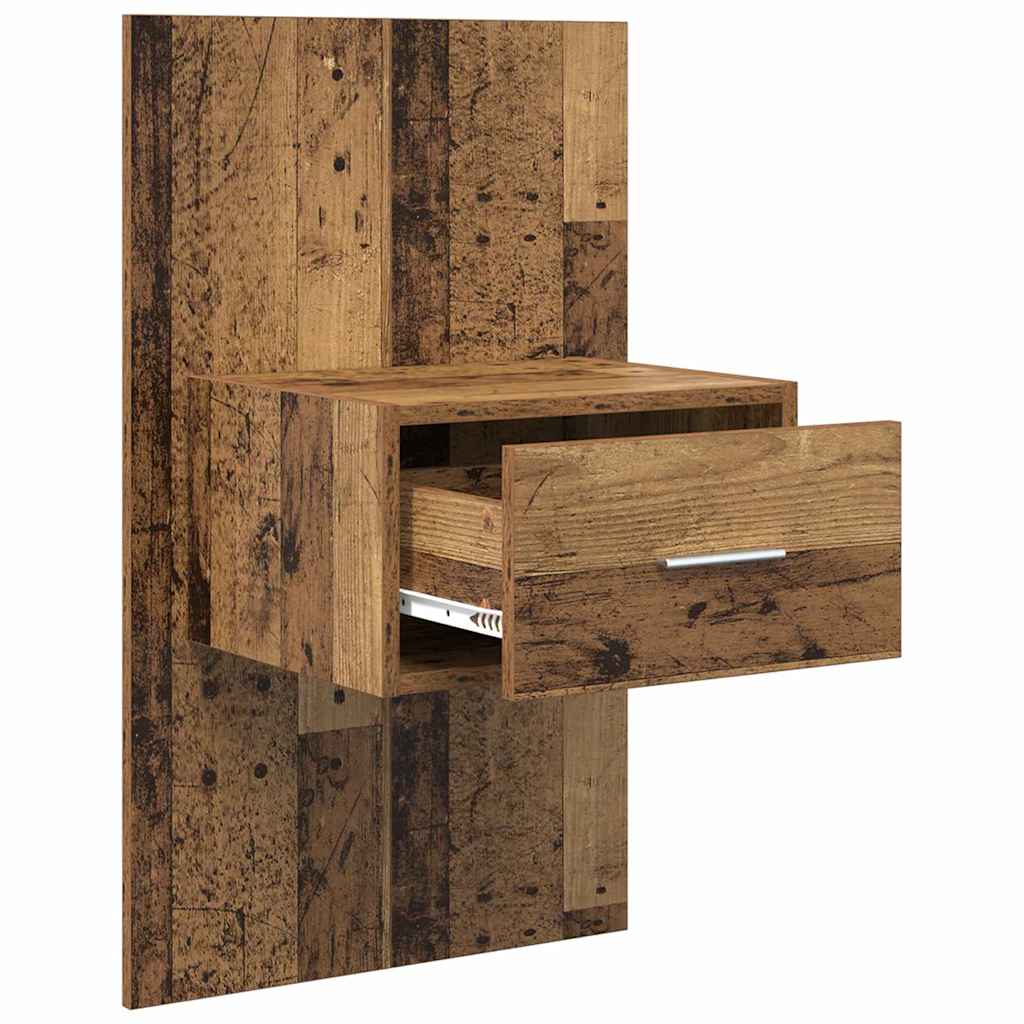 Wall-mounted Bedside Cabinets Old wood