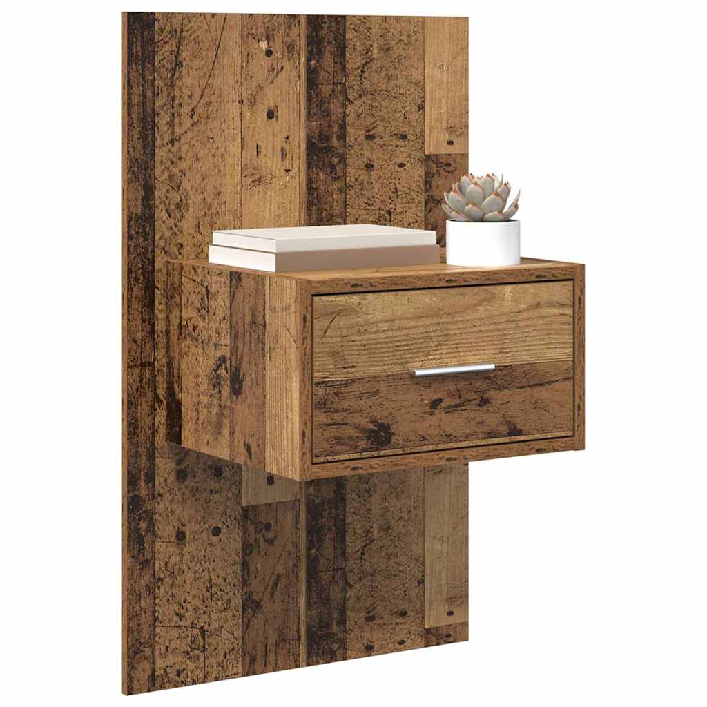 Wall-mounted Bedside Cabinets Old wood