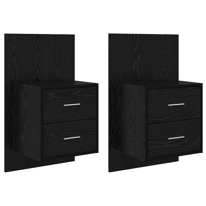 Wall-mounted Bedside Cabinet Black oak