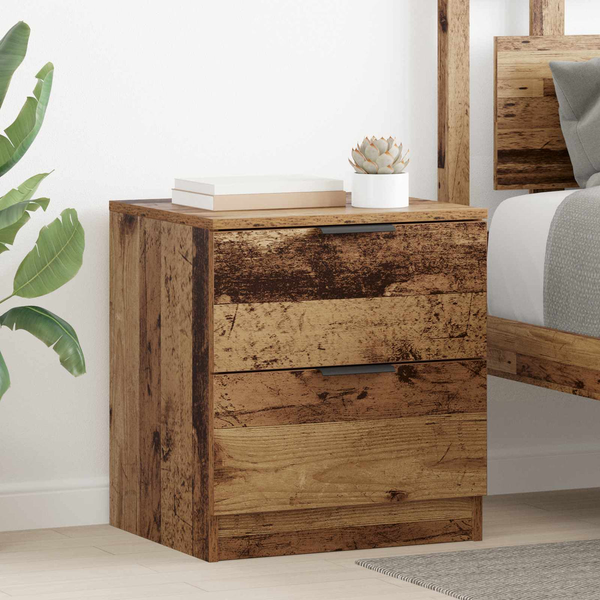 Bedside Cabinets Engineered Wood Old wood