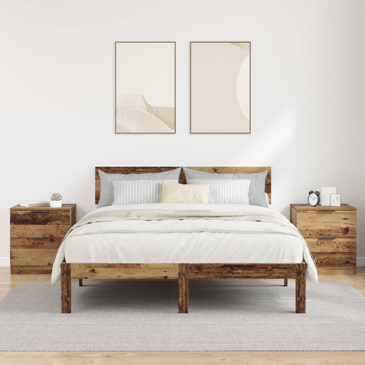 Bedside Cabinets Engineered Wood Old wood
