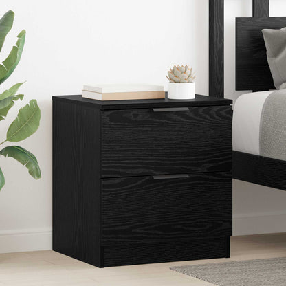 Bedside Cabinets Engineered Wood Black oak