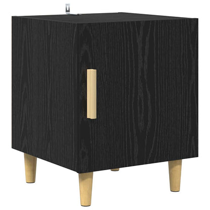 Bedside Cabinet Engineered Wood Black oak