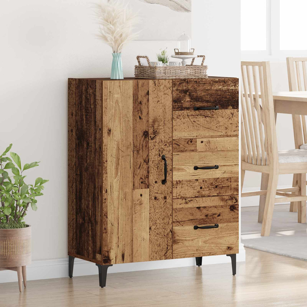 Sideboard 69,5x34x90 cm Engineered Wood Old wood