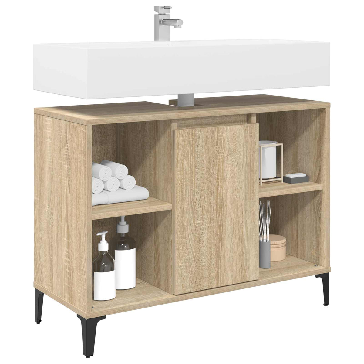 Sink Cabinet 80x33x60 cm Engineered Wood Sonoma oak