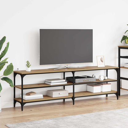 TV Cabinet 180x30x50 cm Engineered Wood and Metal Artisan oak 160 cm