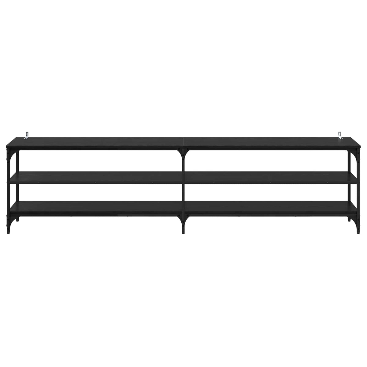 TV Cabinet 180x30x50 cm Engineered Wood and Metal Black oak 200 cm