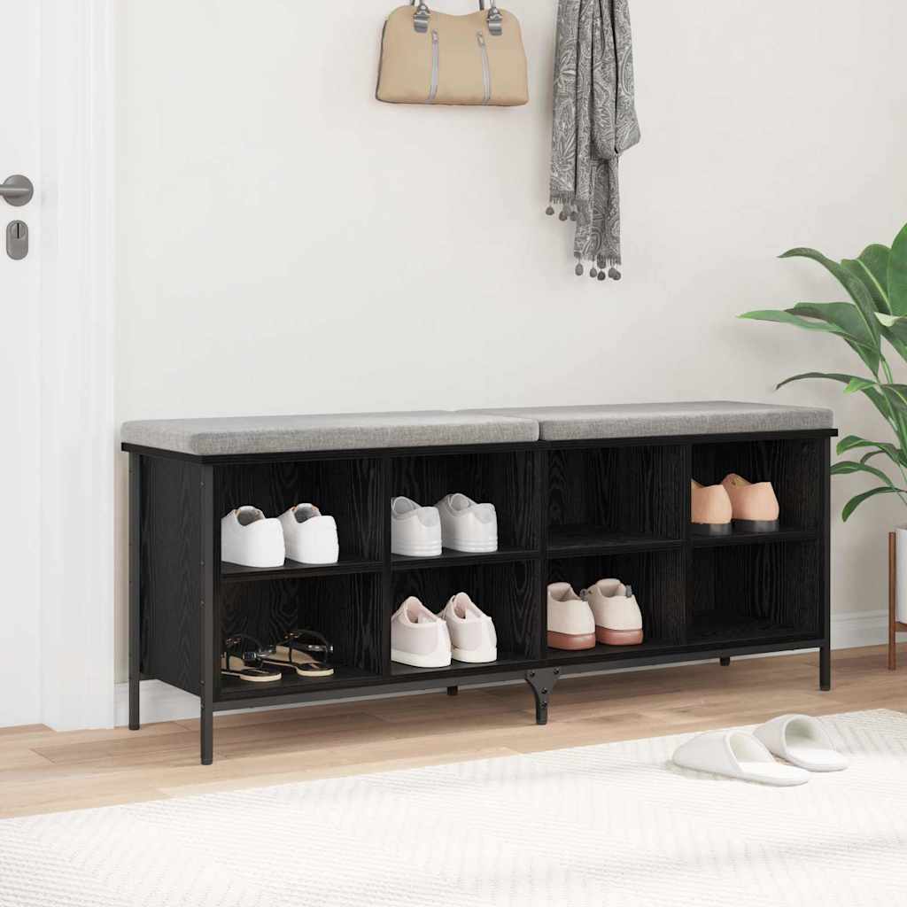 Shoe Cabinet Engineered Wood Height 50 cm Black oak