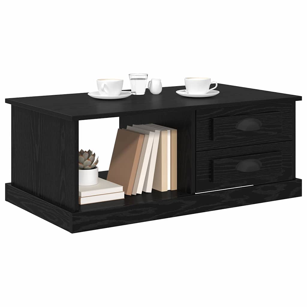 Coffee Table 90x50x35 cm Engineered Wood Black oak