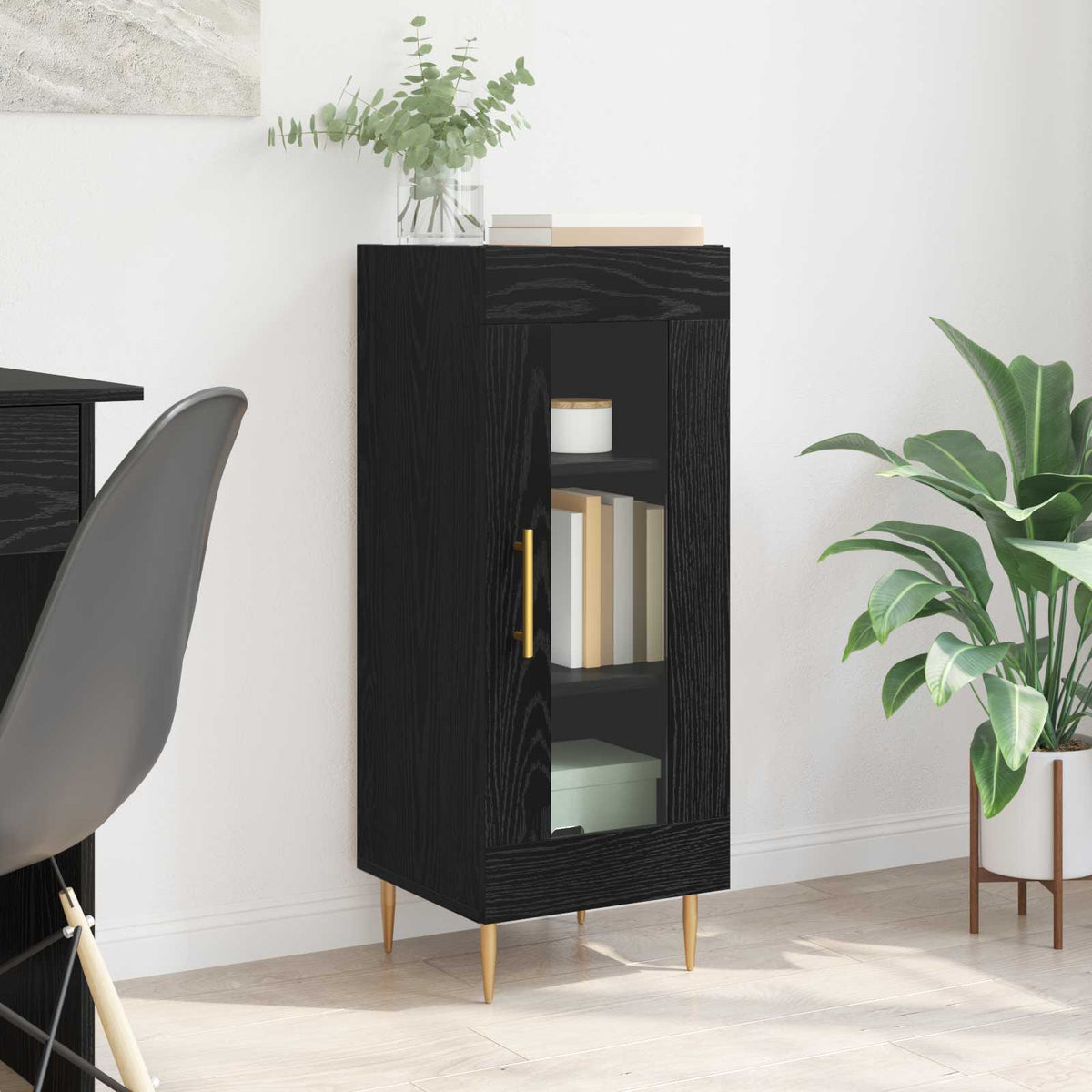 Sideboard 34,5x34x90 cm Engineered Wood Black oak