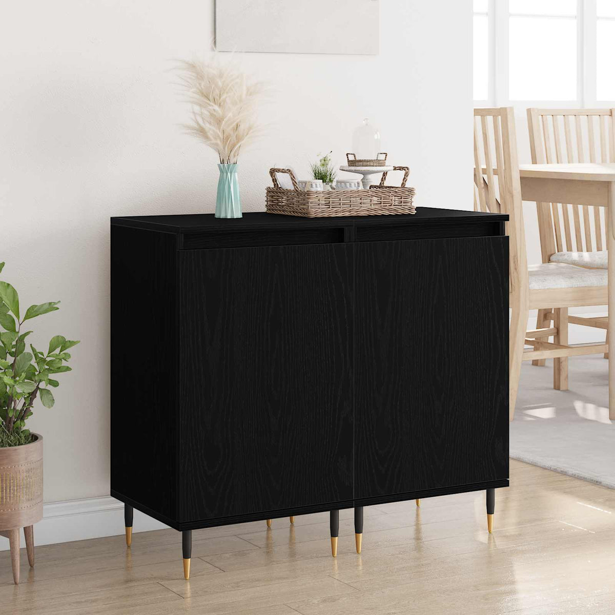 Sideboard 40x35x70 cm Engineered Wood Black oak
