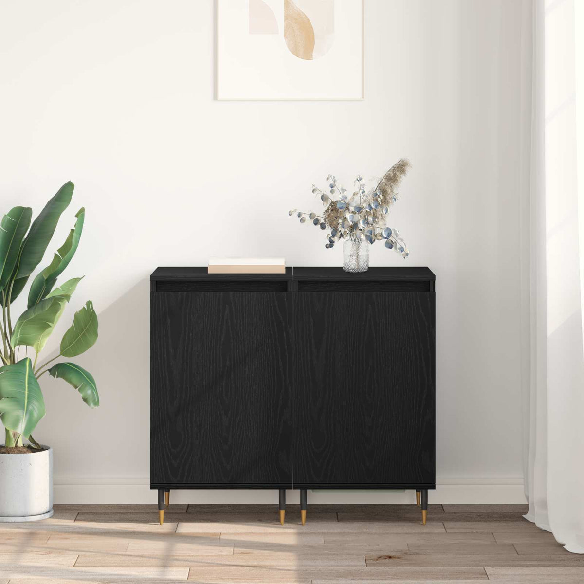 Sideboard 40x35x70 cm Engineered Wood Black oak