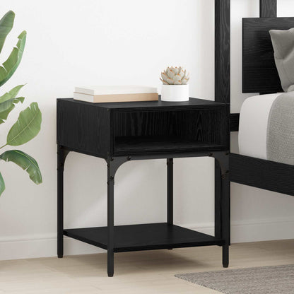 Bedside Table 40 x 40 x 50 cm Engineered Wood Black oak