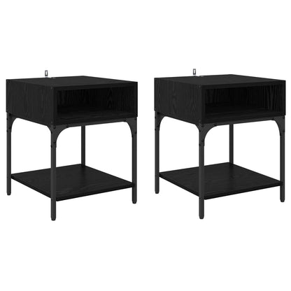 Bedside Table 40 x 40 x 50 cm Engineered Wood Black oak