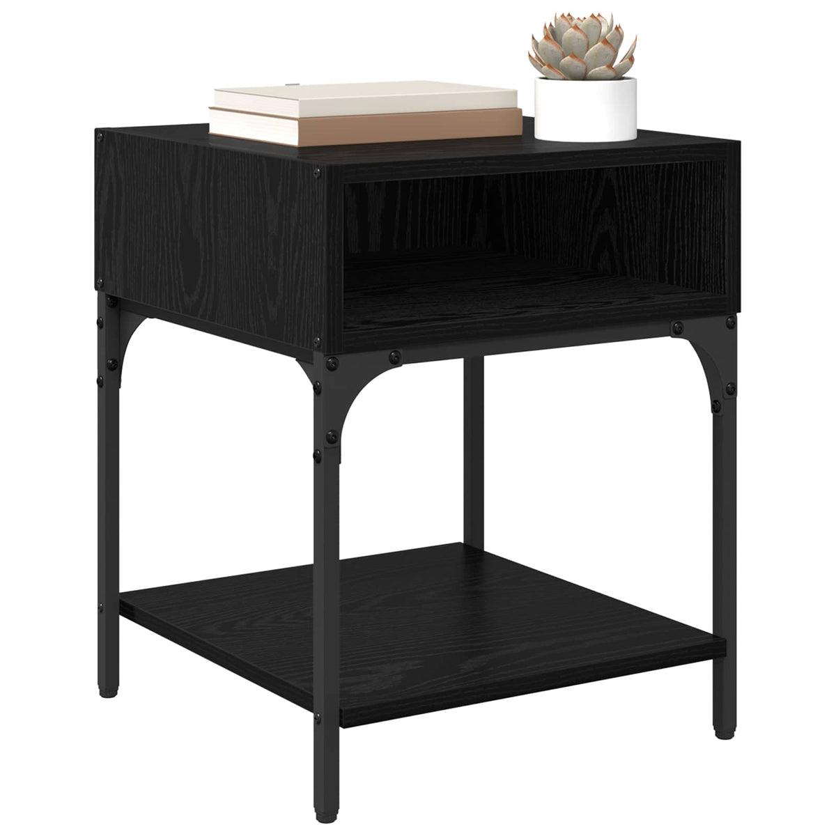 Bedside Table 40 x 40 x 50 cm Engineered Wood Black oak