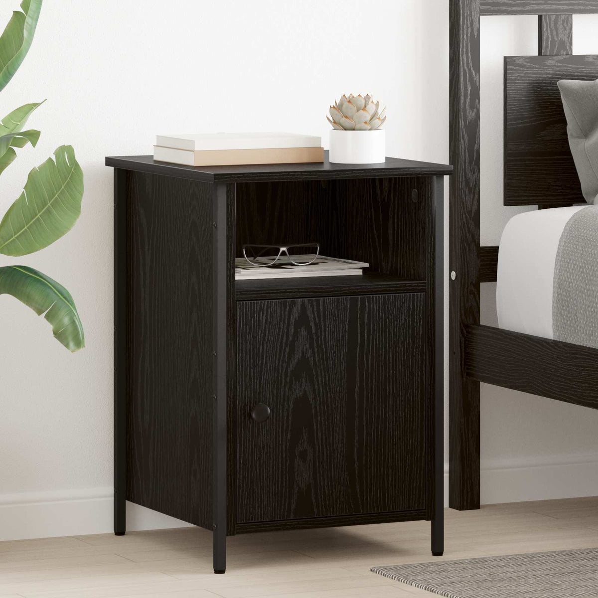 Bedside Cabinets 40x42x60 cm Engineered Wood Black oak 2