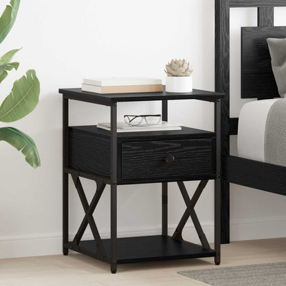 Bedside Cabinets 40x42x55 cm Engineered Wood Black oak 1