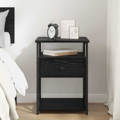Bedside Cabinets 40x42x55 cm Engineered Wood Black oak 1