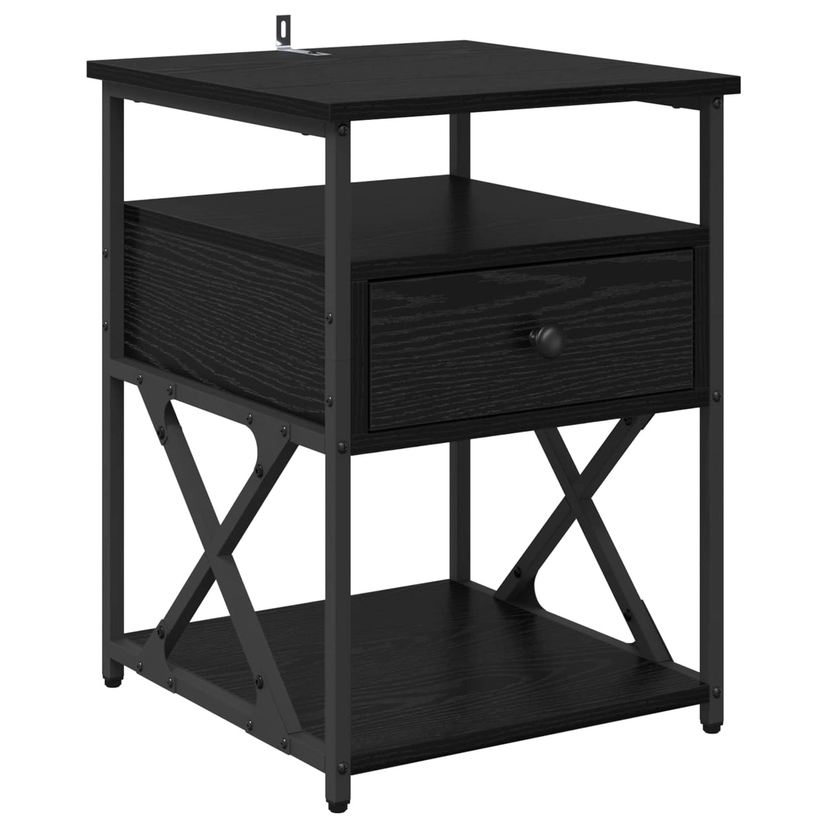 Bedside Cabinets 40x42x55 cm Engineered Wood Black oak 1