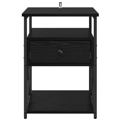 Bedside Cabinets 40x42x55 cm Engineered Wood Black oak 1