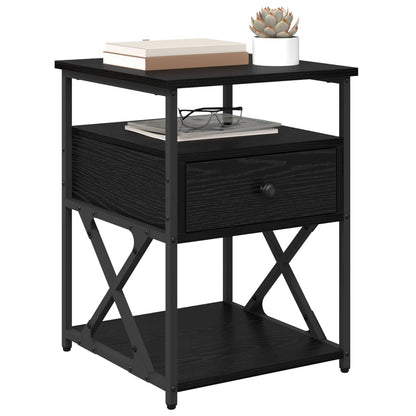 Bedside Cabinets 40x42x55 cm Engineered Wood Black oak 1