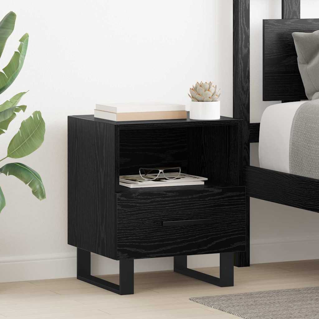 Bedside Cabinet 40x35x47,5 cm Engineered Wood Black oak 2
