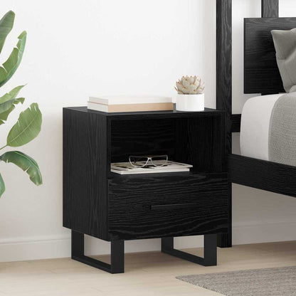 Bedside Cabinet 40x35x47,5 cm Engineered Wood Black oak 2