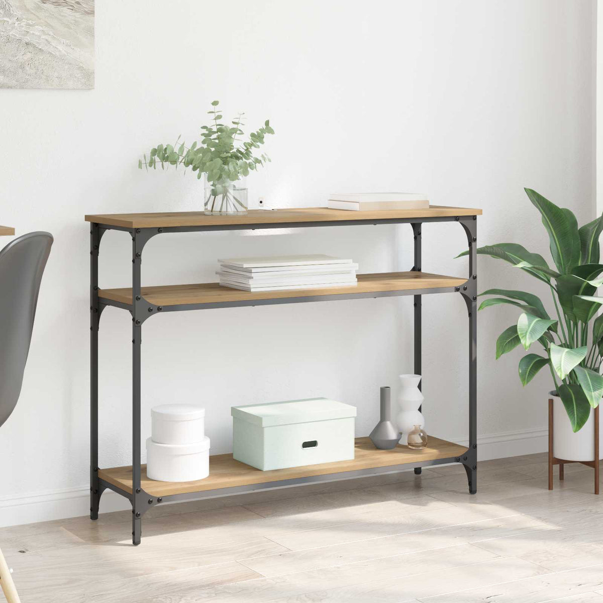 Console Table 75x29x75 cm Engineered Wood Artisan oak