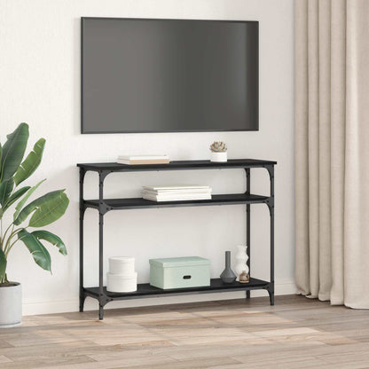 Console Table 75x29x75 cm Engineered Wood Black oak