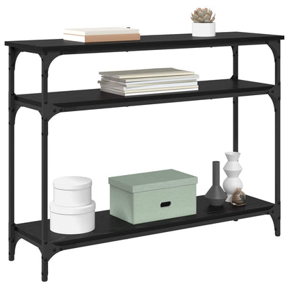 Console Table 75x29x75 cm Engineered Wood Black oak